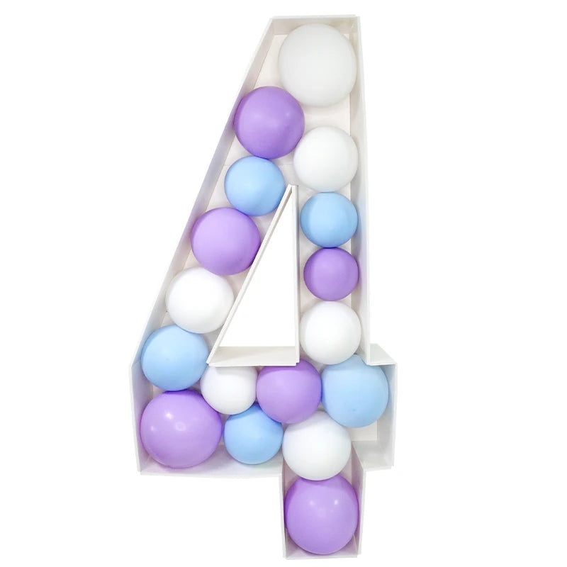 Cadre Ballon Géant Chiffre 0-9 - 93cm Décoration Anniversaire 18 30 40 50 ans - Support à Remplir