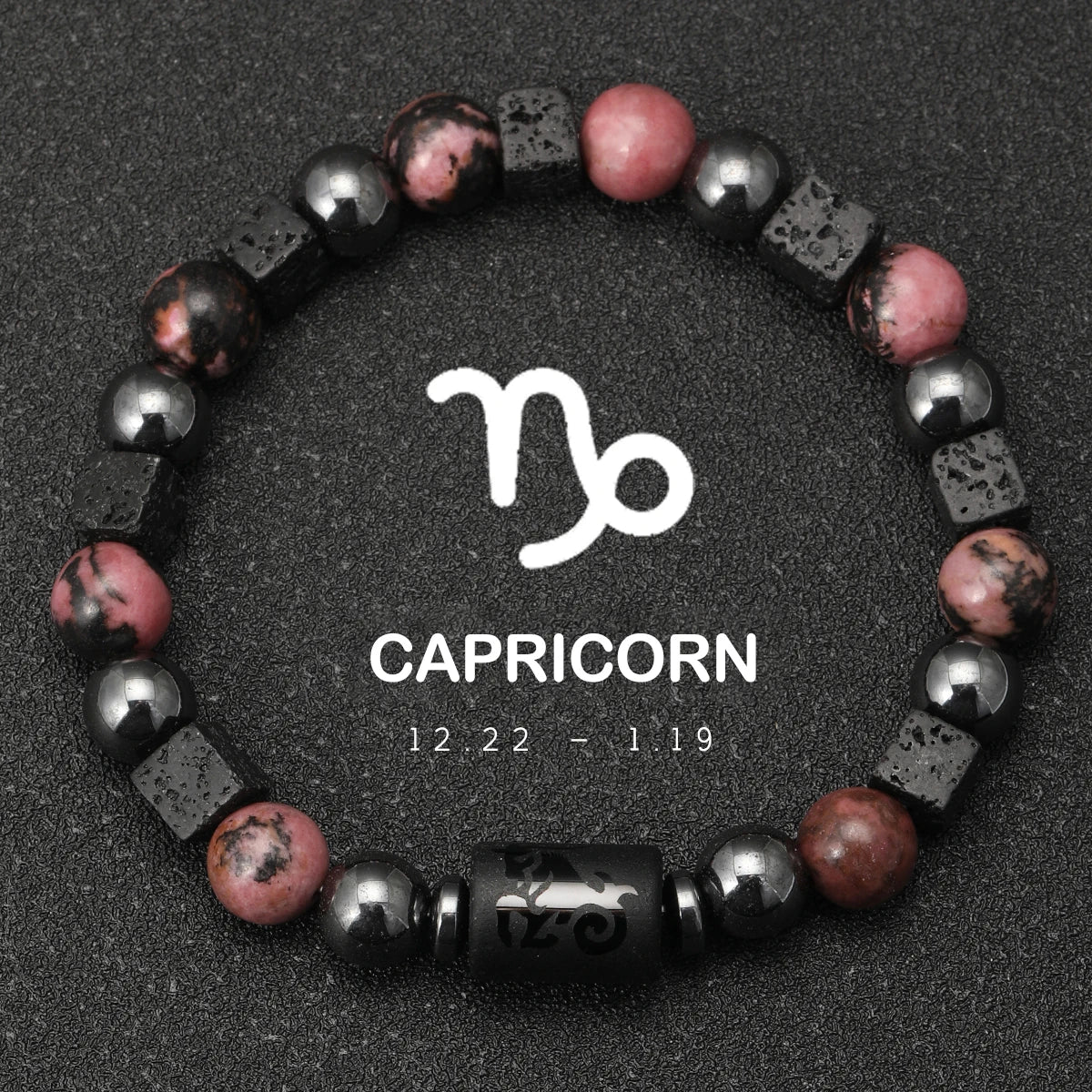 Bracelet Signe Astrologique Pierres Naturelles - 12 Signes Zodiaque Verseau Cancer Vierge Poissons Bijou Unisexe