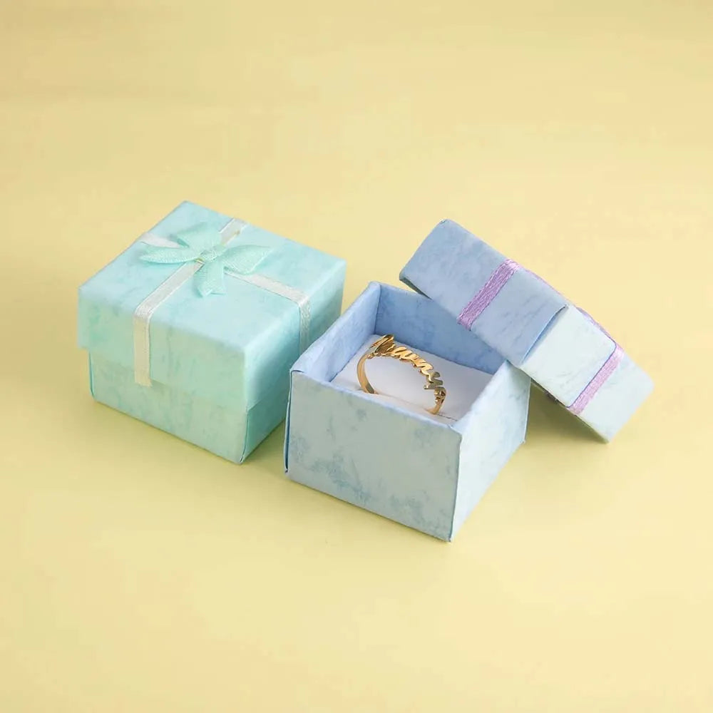 Bague Double Prénom Personnalisée Acier Inoxydable - Couple Famille Or