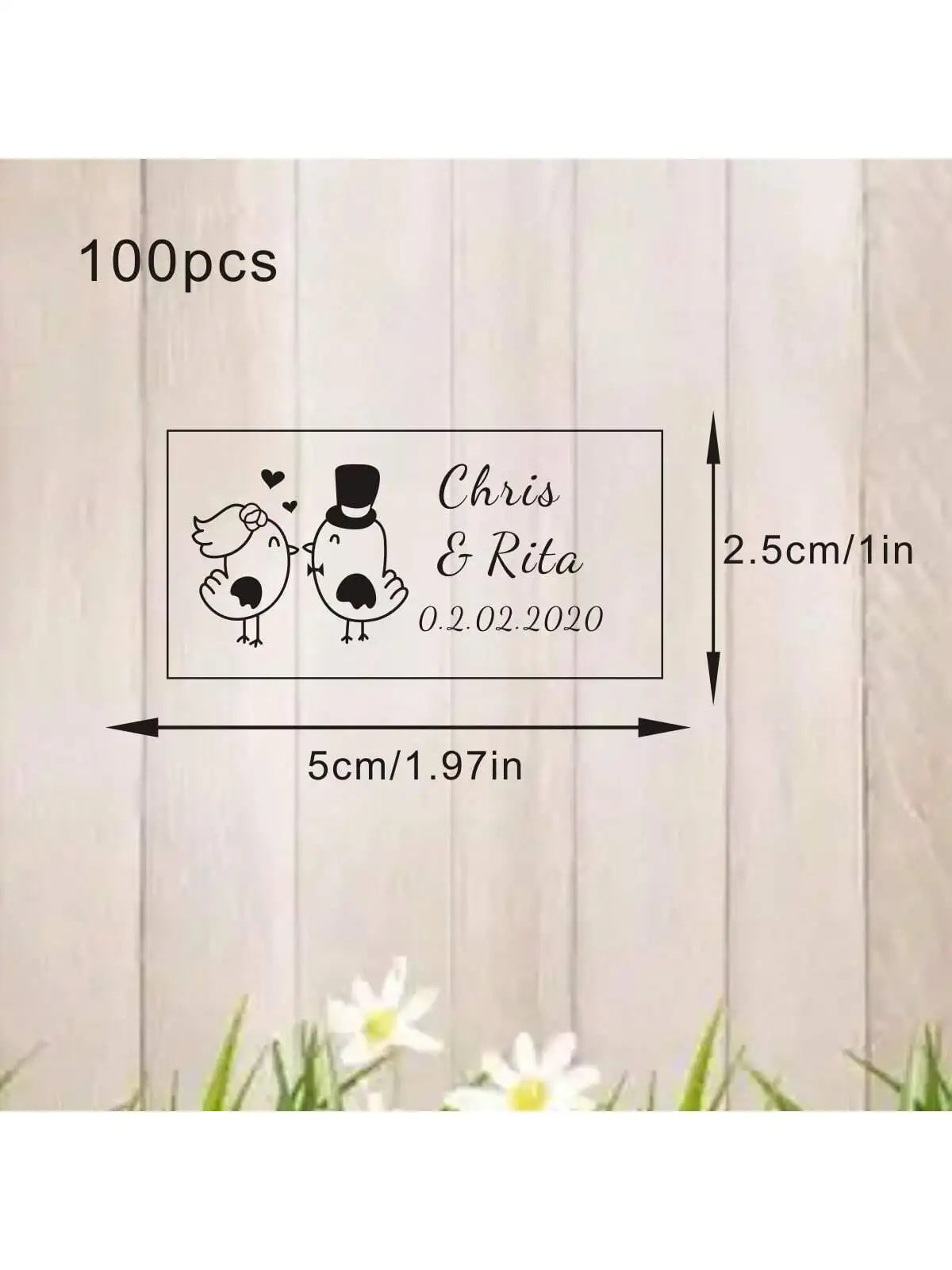 100 Étiquettes Bulles Savon Mariage Transparentes - Noms Dates Personnalisés