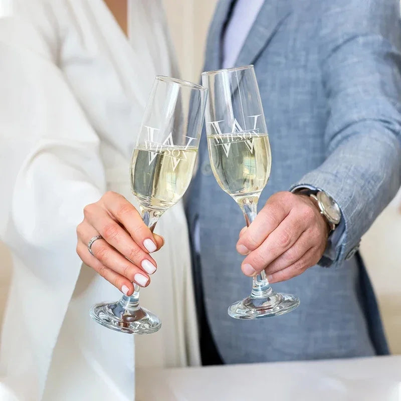 Flûtes Champagne Personnalisées Gravure Laser Mariage - Cadeau Demoiselle d'Honneur