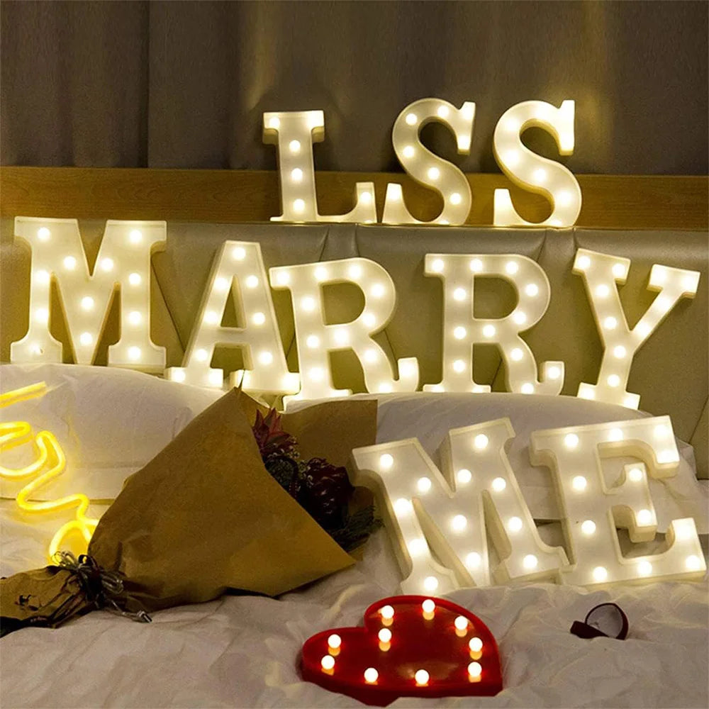 Lettre Lumineuse LED 16cm - Alphabet et Chiffres Décoratifs - Mariage Anniversaire Bar Maison