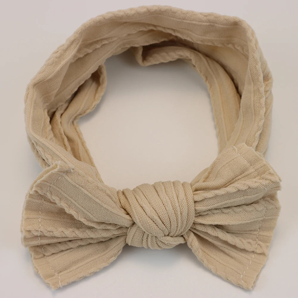 Set 3 Bandeaux Bébé Fille Élastiques avec Nœuds - Accessoires Cheveux Nouveau-né Turban Doux