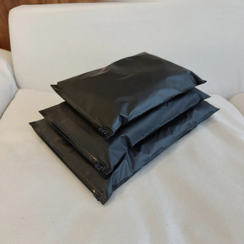 50 Sacs Rangement Noirs Givrés Logo Personnalisé - Emballage Vêtements