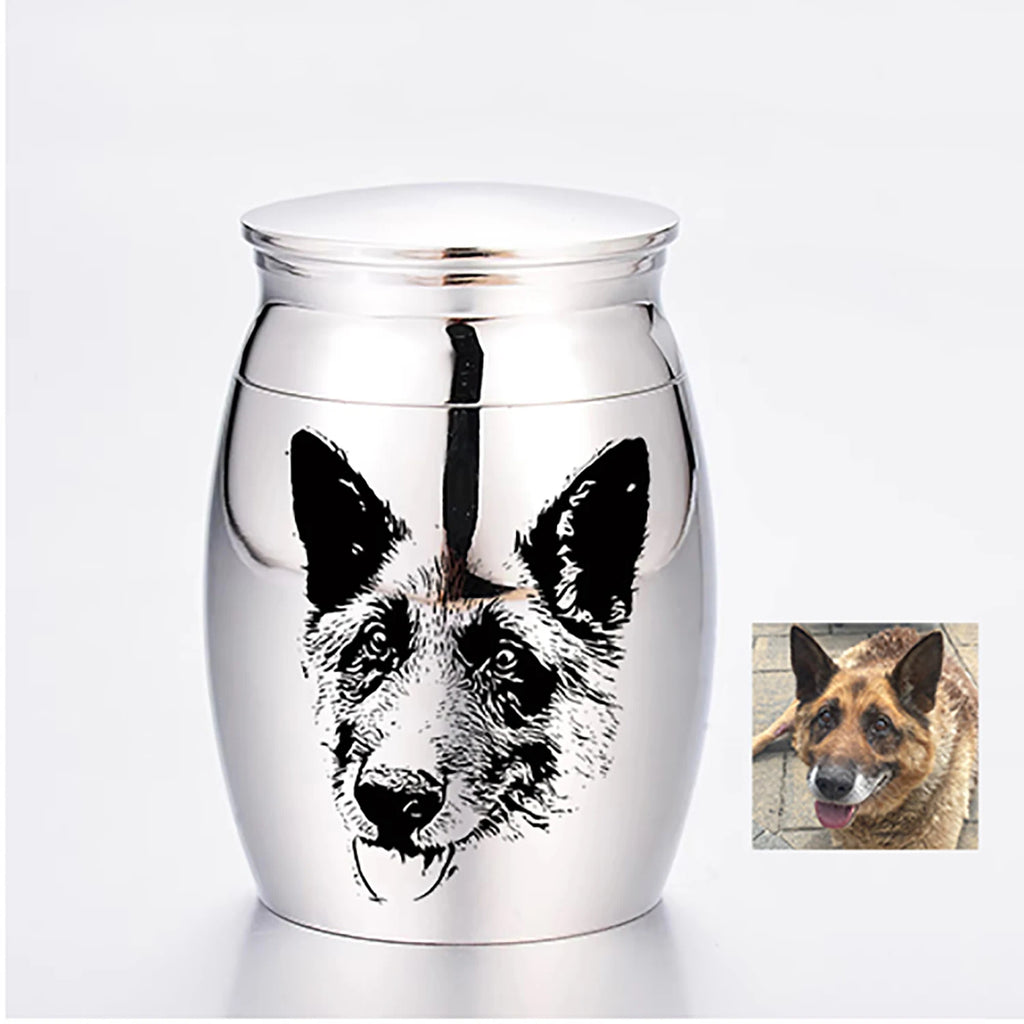 Urne Cendres Animal Personnalisée Acier Inoxydable - Souvenir Chien Chat