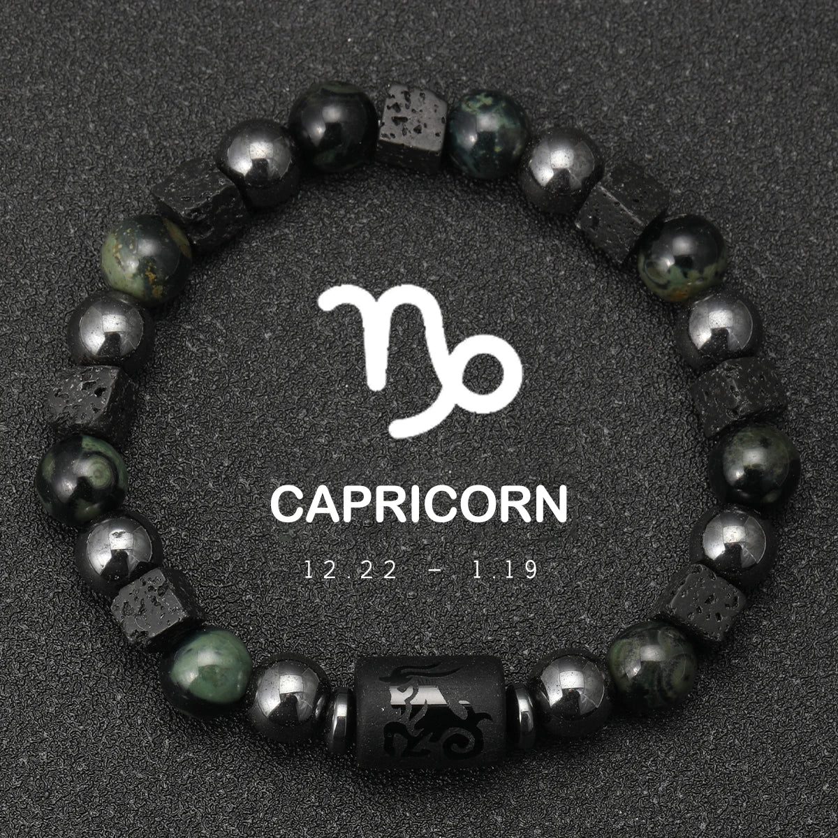 Bracelet Signe Astrologique Pierres Naturelles - 12 Signes Zodiaque Verseau Cancer Vierge Poissons Bijou Unisexe