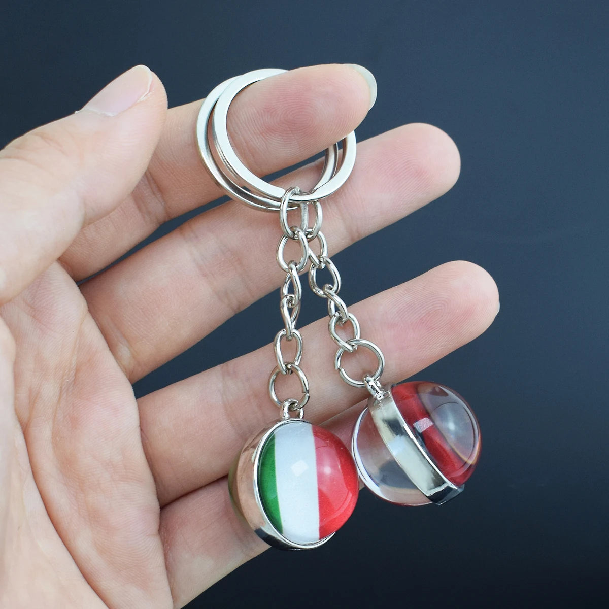 Porte-Clés Personnalisé Photo Boule Verre Lumineux - Cadeau Bijou