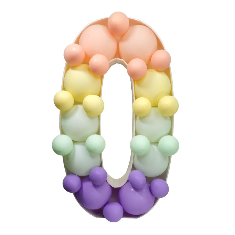 Cadre Ballon Géant Chiffre 0-9 - 93cm Décoration Anniversaire 18 30 40 50 ans - Support à Remplir