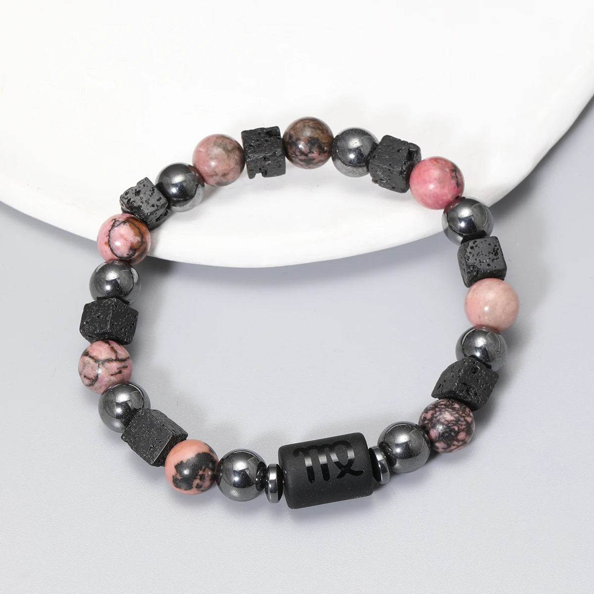 Bracelet Signe Astrologique Pierres Naturelles - 12 Signes Zodiaque Verseau Cancer Vierge Poissons Bijou Unisexe