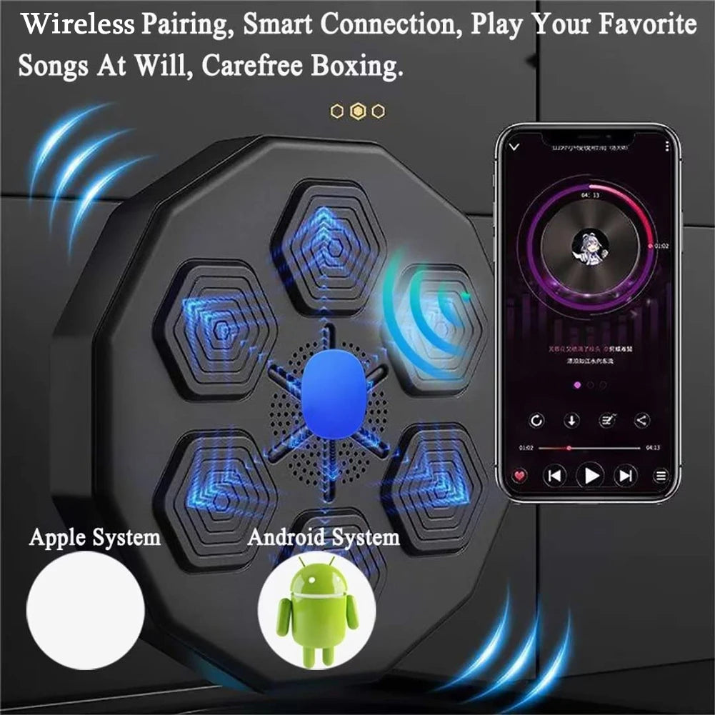 Mur de Boxe Intelligent LED Bluetooth - Cible d'Entraînement Musical Mural pour Fitness à Domicile