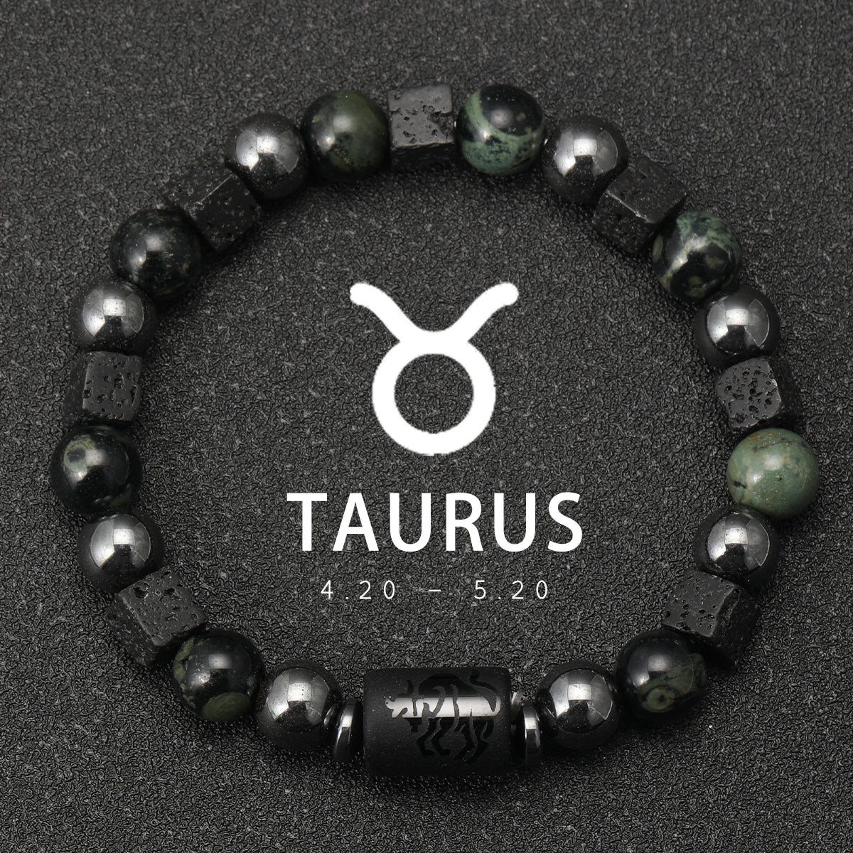 Bracelet Signe Astrologique Pierres Naturelles - 12 Signes Zodiaque Verseau Cancer Vierge Poissons Bijou Unisexe