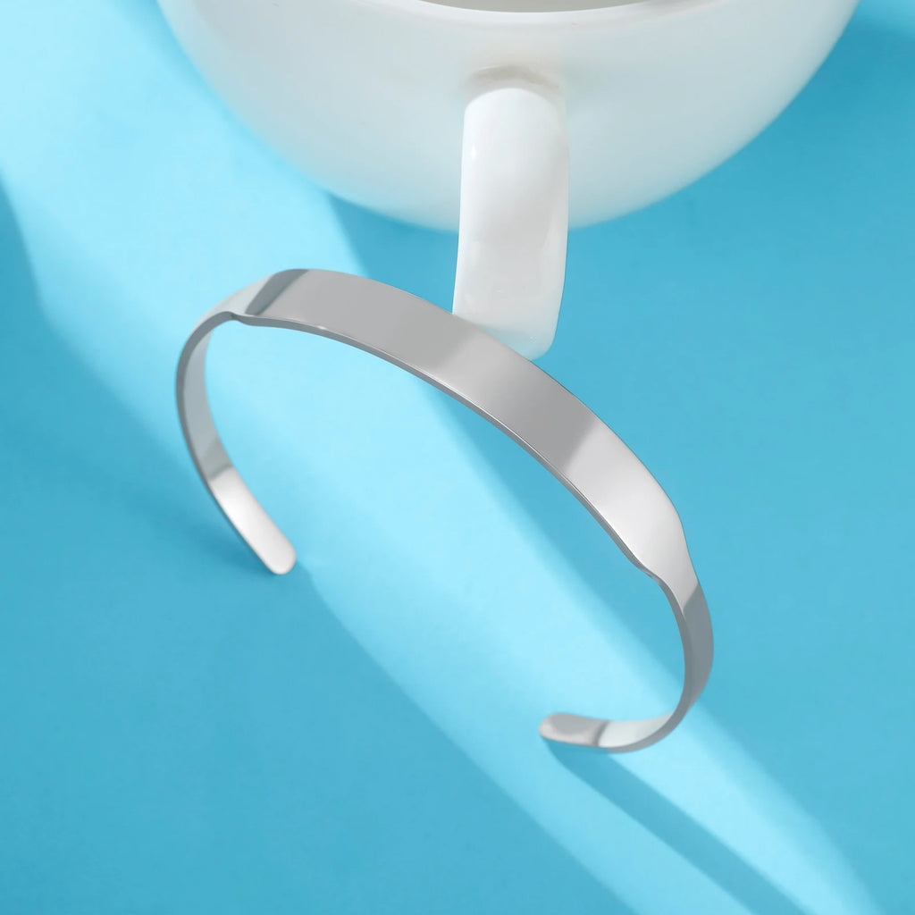 Bracelet Couple Acier Inoxydable Gravé Prénom - Jonc Personnalisé Or