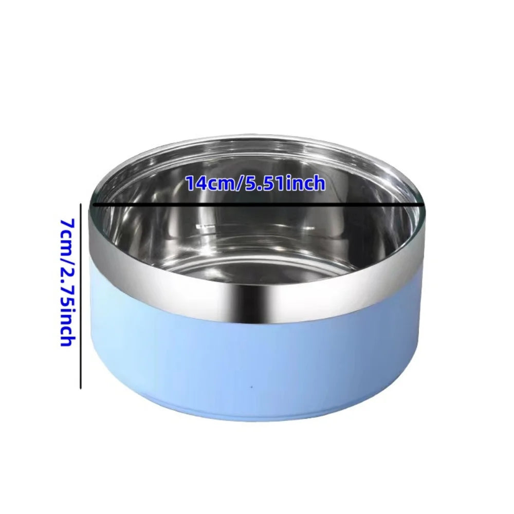 Gamelle Inox Personnalisée Gravée pour Chien Chat - Texte sur Mesure - Ronde Épaissie Anti-Chute