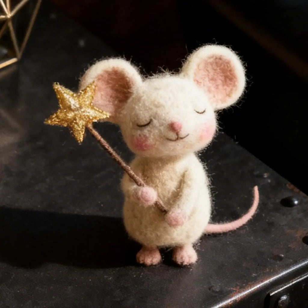 Souris Décorative en Feutre - Décoration de Noël Mignonne pour Table et Étagère