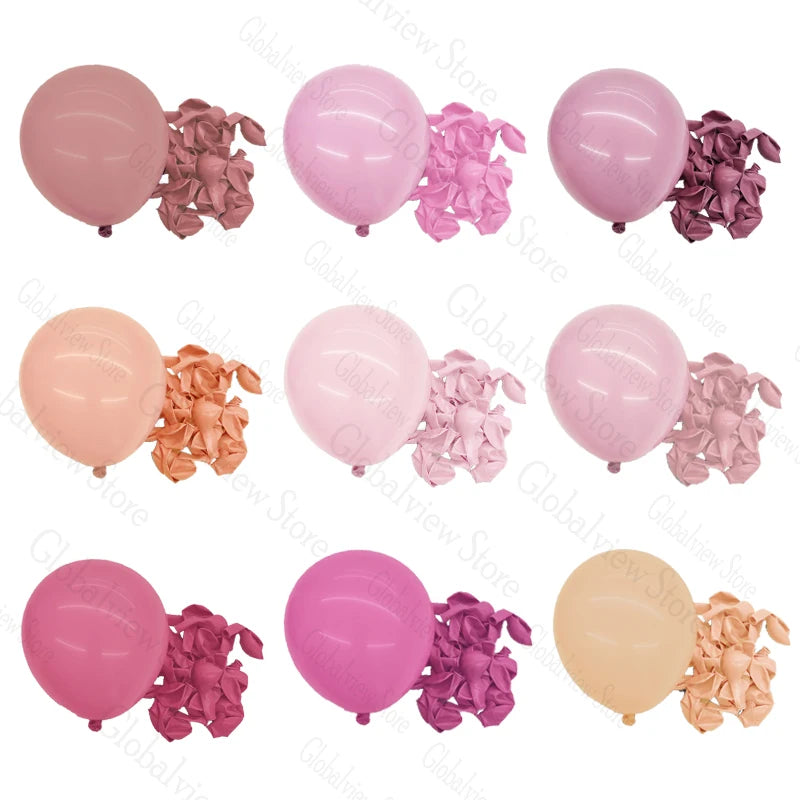 Ballons Latex Roses 20 Pièces 30cm/25cm/12cm - Baby Shower Anniversaire Mariage