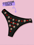 String Femme Personnalisé Photo Visage - Sous-Vêtement Humoristique | Cadeau Saint-Valentin