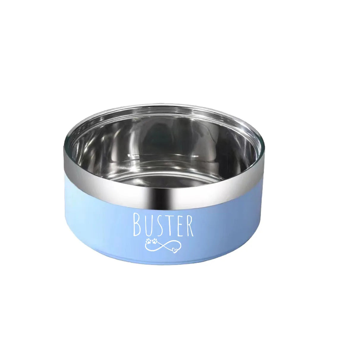 Gamelle Inox Personnalisée Gravée pour Chien Chat - Texte sur Mesure - Ronde Épaissie Anti-Chute