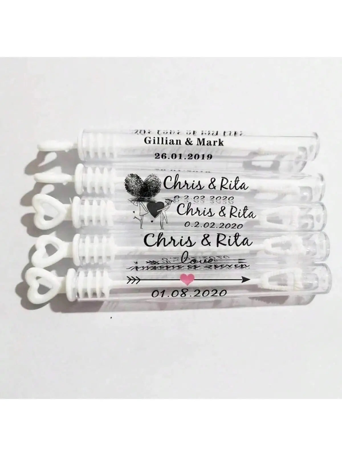 100 Étiquettes Bulles Savon Mariage Transparentes - Noms Dates Personnalisés