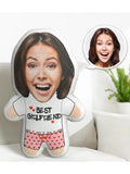 Coussin Peluche Minime Personnalisé Photo - Cadeau Romantique Visage sur Mesure 25cm