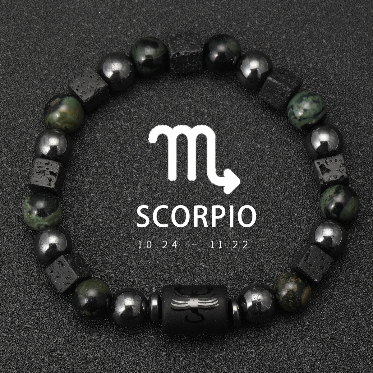 Bracelet Signe Astrologique Pierres Naturelles - 12 Signes Zodiaque Verseau Cancer Vierge Poissons Bijou Unisexe