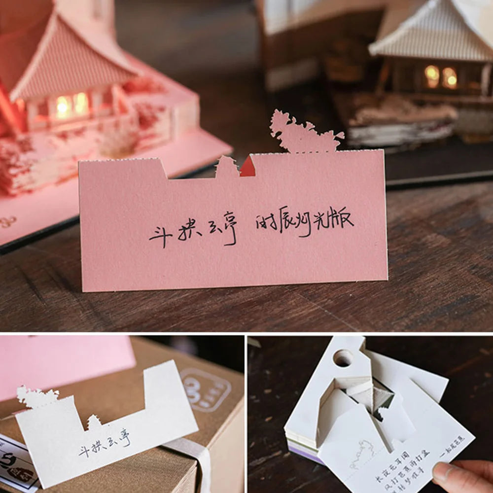 Bloc-Notes 3D Omoshiroi 160 Feuilles Sculpture Papier LED - Cadeau Original