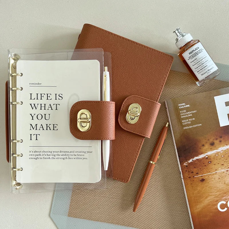 Carnet A5 Anneaux Personnalisable - Journal Bureau Planner Rechargeable + Stickers