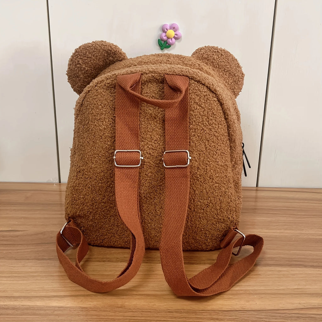 Sac à Dos Peluche Ours Personnalisé Brodé - Prénom Enfant Automne Hiver - Cadeau Maternelle