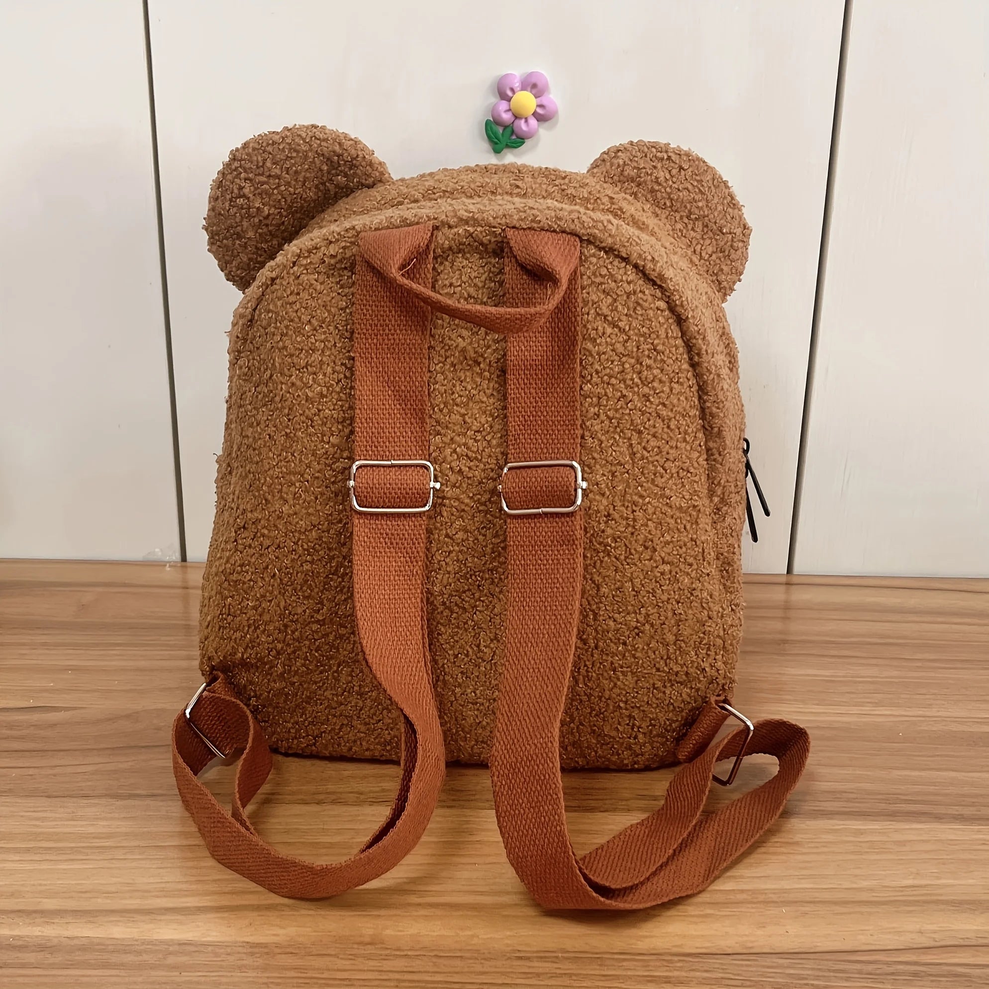 Sac à Dos Peluche Ours Personnalisé Brodé - Prénom Enfant Automne Hiver - Cadeau Maternelle