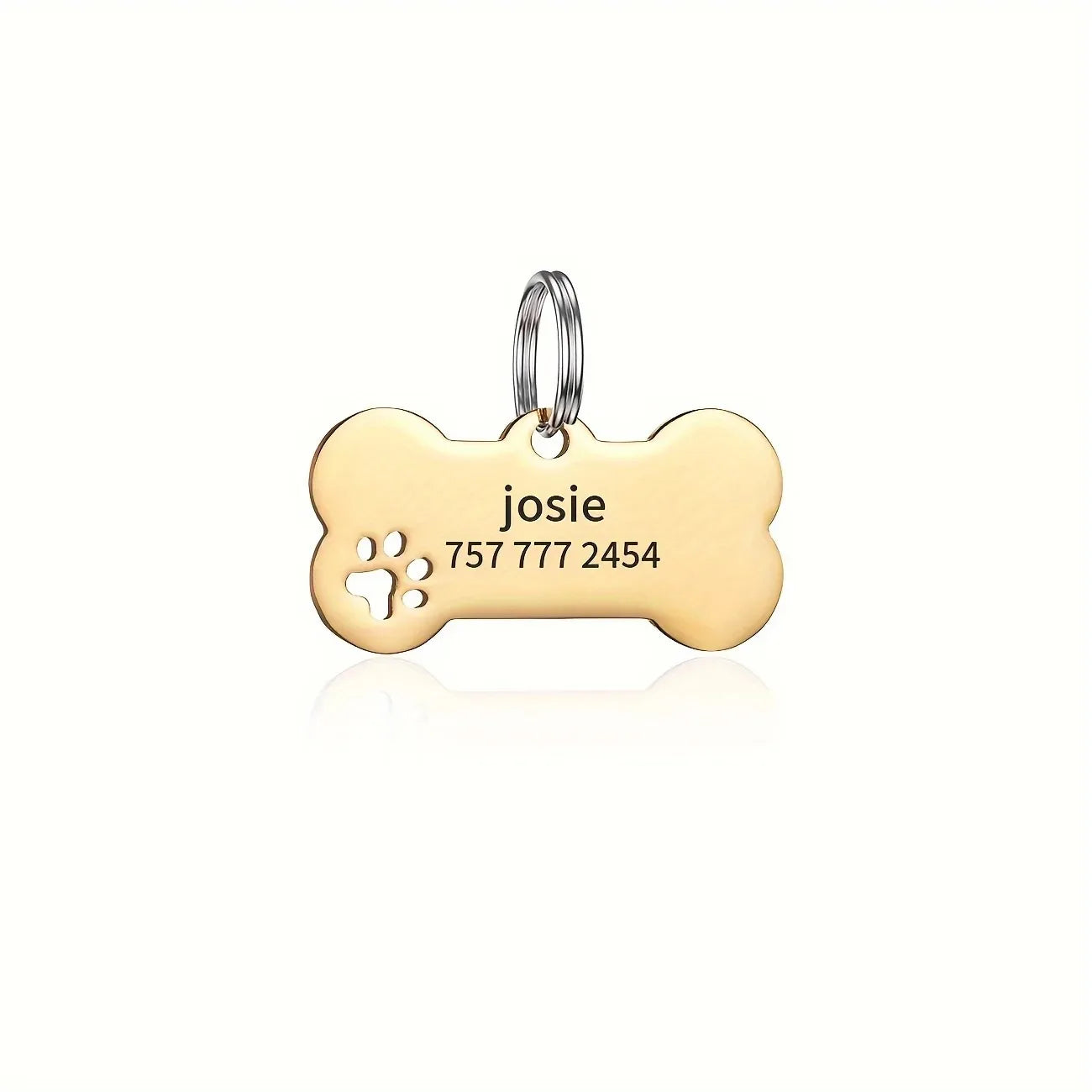 Médaille Personnalisée Gravée Os pour Chien Chat - Nom & Téléphone - Pendentif Identification Premium