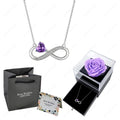Collier Cœur Rose Luxe avec Boîte de Roses - Pendentif Zircon Saint-Valentin Mariage Cadeau Femme