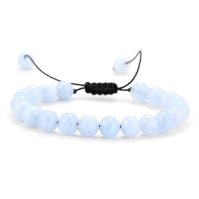 Bracelet Pierre de Lave et Œil de Tigre 8mm - Corde Tressée Ajustable Yoga Guérison Unisexe Bijou Spirituel