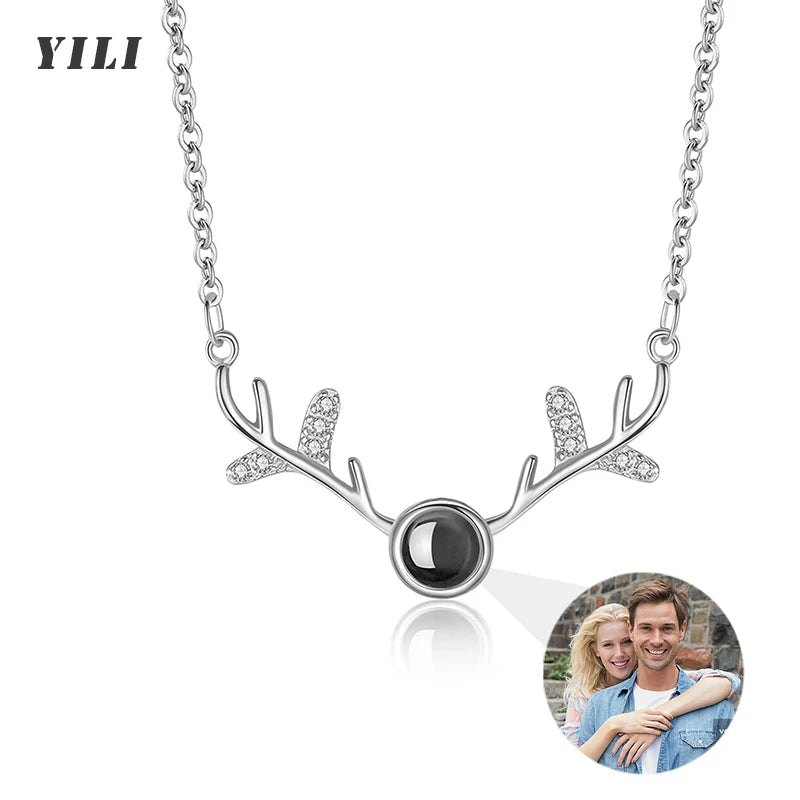 Collier Projection Photo Personnalisé Je t'aime 100 Langues - Cadeau Femme