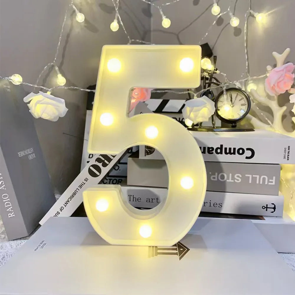 Lettre Lumineuse LED 16cm - Alphabet et Chiffres Décoratifs - Mariage Anniversaire Bar Maison
