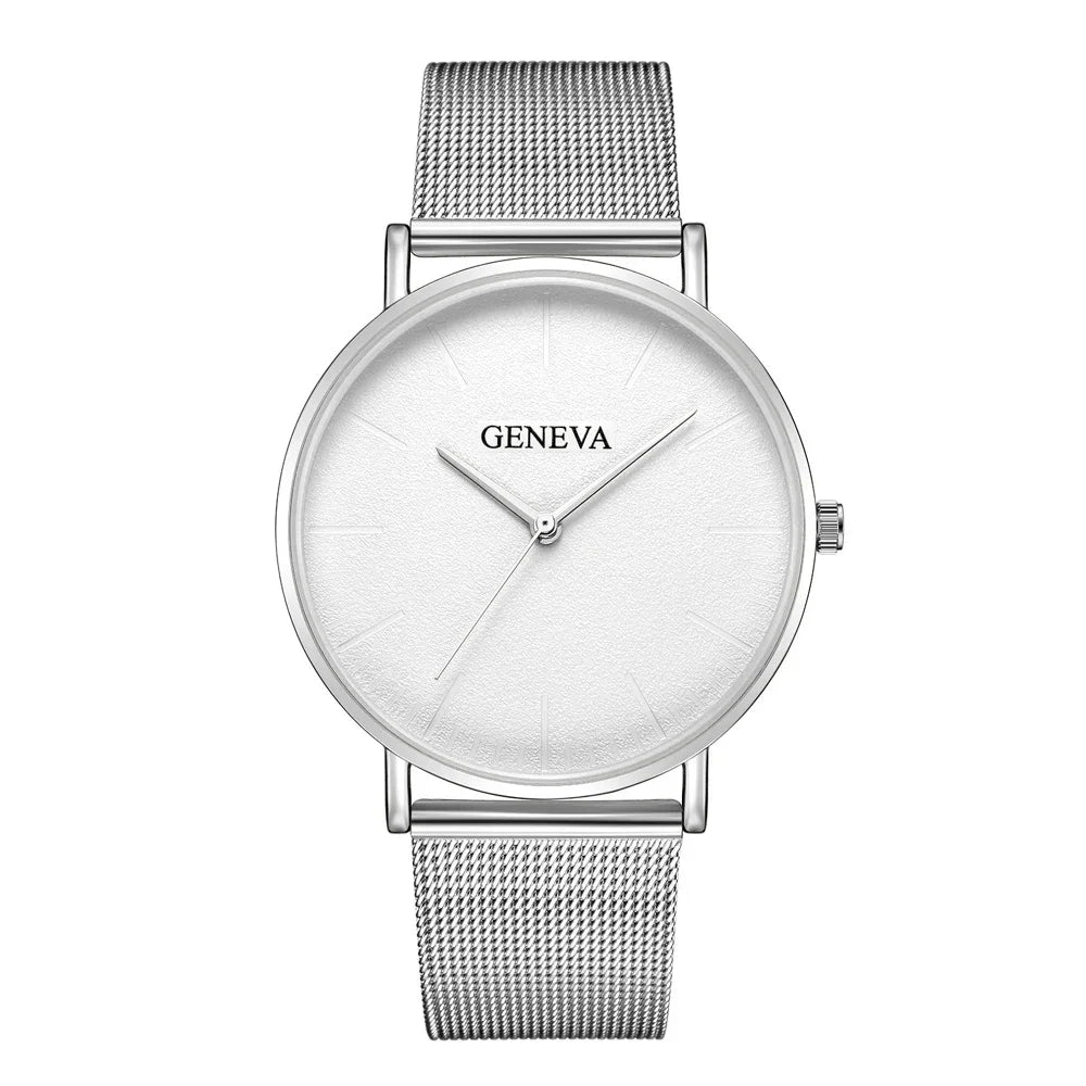 Montre Femme Vintage Quartz - Bracelet Acier Or Rose - Cadran Classique Élégant Casual