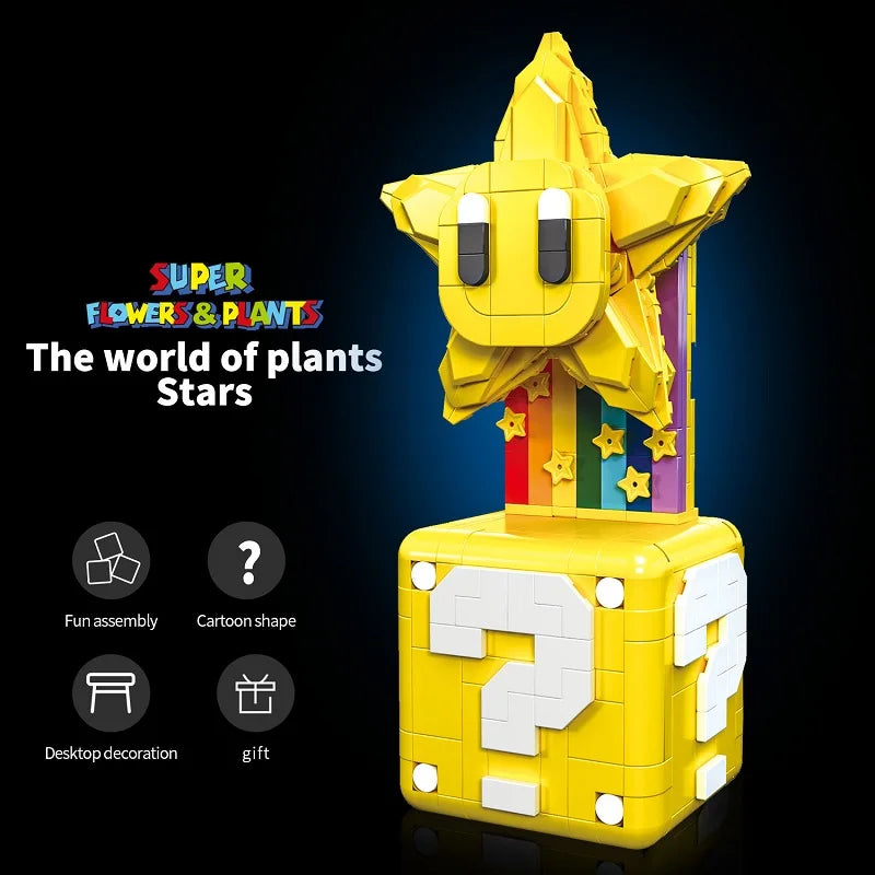 Briques de Construction Modèles Cartoon - Plante Piranha Fleur de Feu Étoiles Dynamite Cadeau Enfant Noël