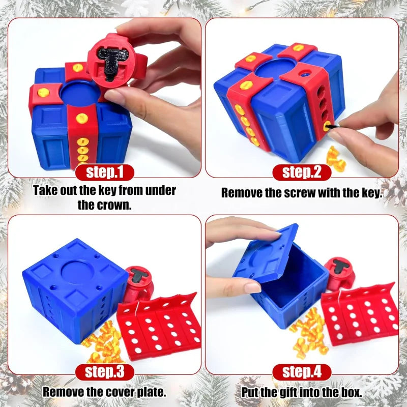 Boîte Cadeau Puzzle à Vis 3D - Surprise Mystère pour Noël & Saint-Valentin