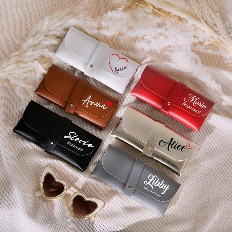 Étui Lunettes Cuir Personnalisé Prénom - Cadeau Demoiselle d'Honneur Voyage