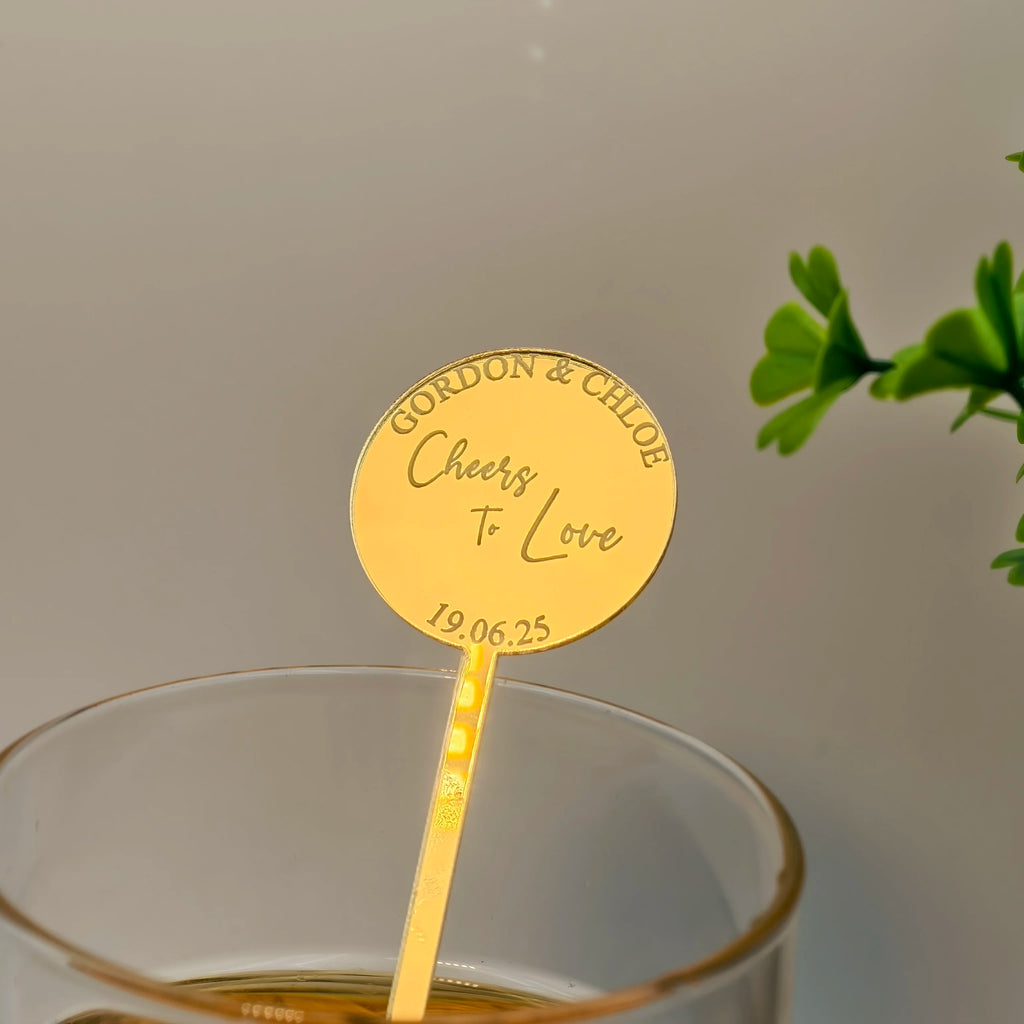 Touillettes Personnalisées Mariage Cocktail Bois - Lot 10/30/50/120 Pièces