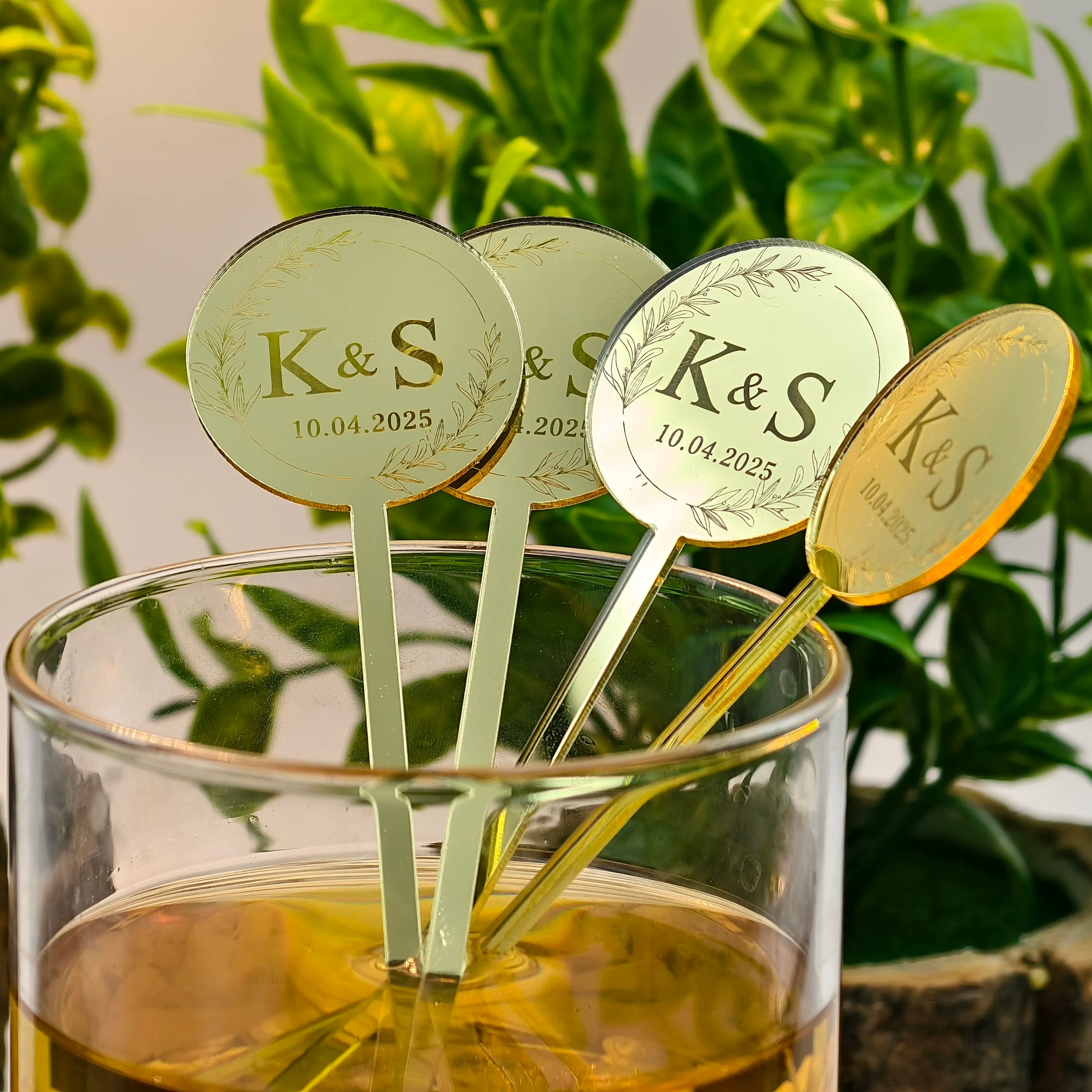 Touillettes Personnalisées Mariage Cocktail Bois - Lot 10/30/50/120 Pièces