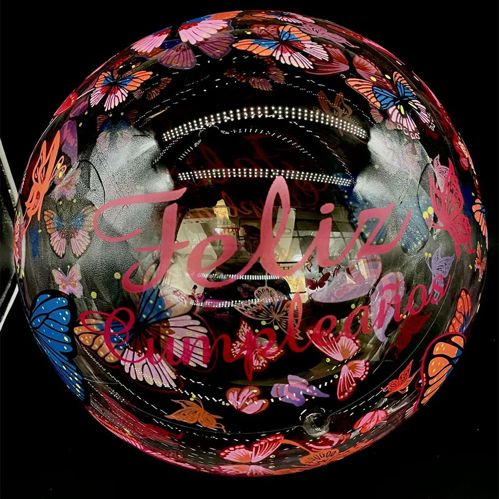 Ballons Bobo Transparents Imprimés 50cm Lot 10 - Mariage Anniversaire Décoration