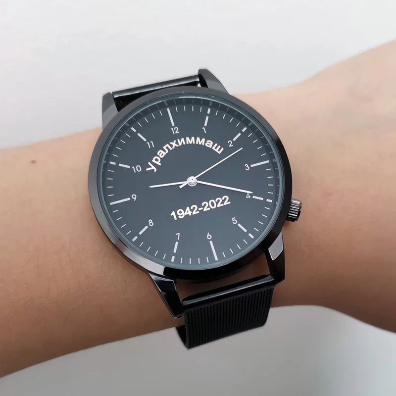 Montre Personnalisée Gravée Homme Femme - Étanche 3ATM Nom Logo sur Mesure - Cadeau Unique