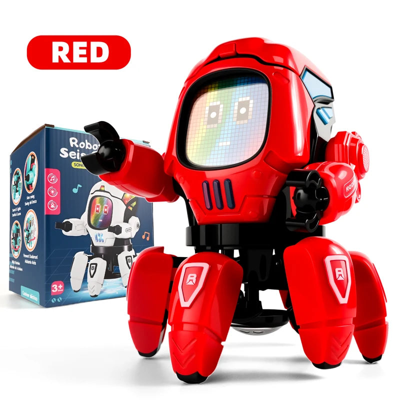 Robot Dansant LED Musical Pieuvre 6 Pattes - Jouet Éducatif Enfant Cadeau Anniversaire
