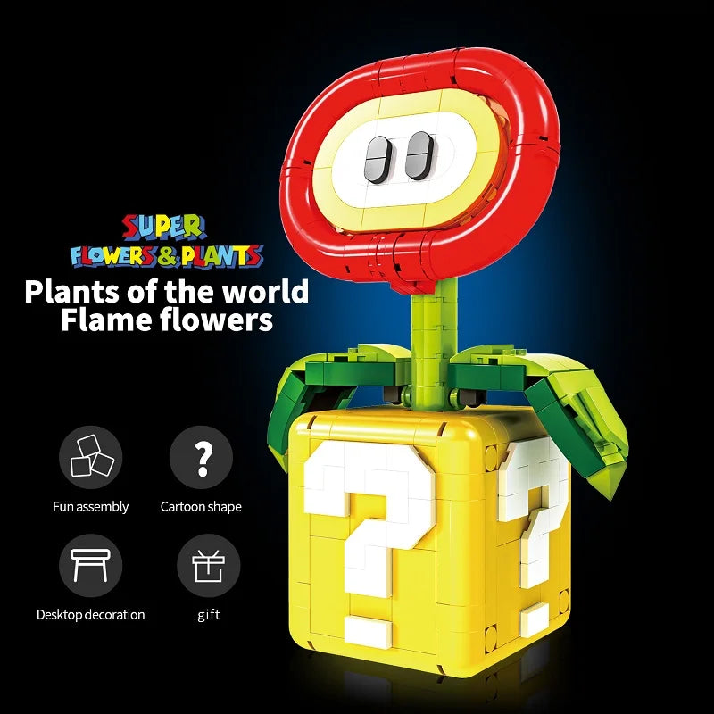 Briques de Construction Modèles Cartoon - Plante Piranha Fleur de Feu Étoiles Dynamite Cadeau Enfant Noël
