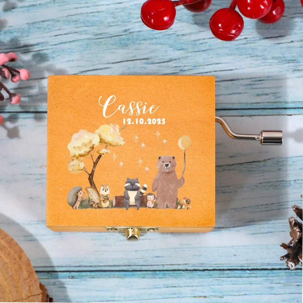 Boîte à Musique en Bois Personnalisée Gravure Gratuite - Cadeau Souvenir Unique