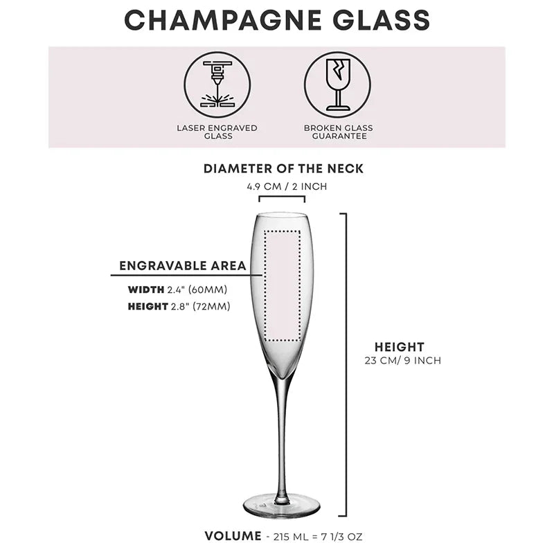 Flûtes Champagne Personnalisées Gravure Laser Mariage - Cadeau Demoiselle d'Honneur