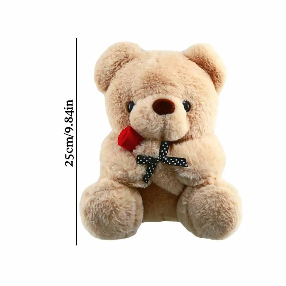Ours en Peluche Kawaii avec Roses 25cm - Cadeau Romantique Saint-Valentin