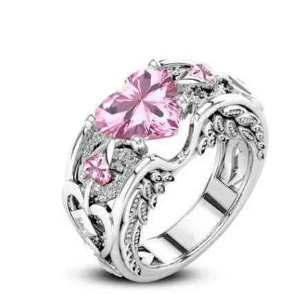 Bague Argent 925 Cœurs Multicolores Zircon - Cadeau Maman & Mariage