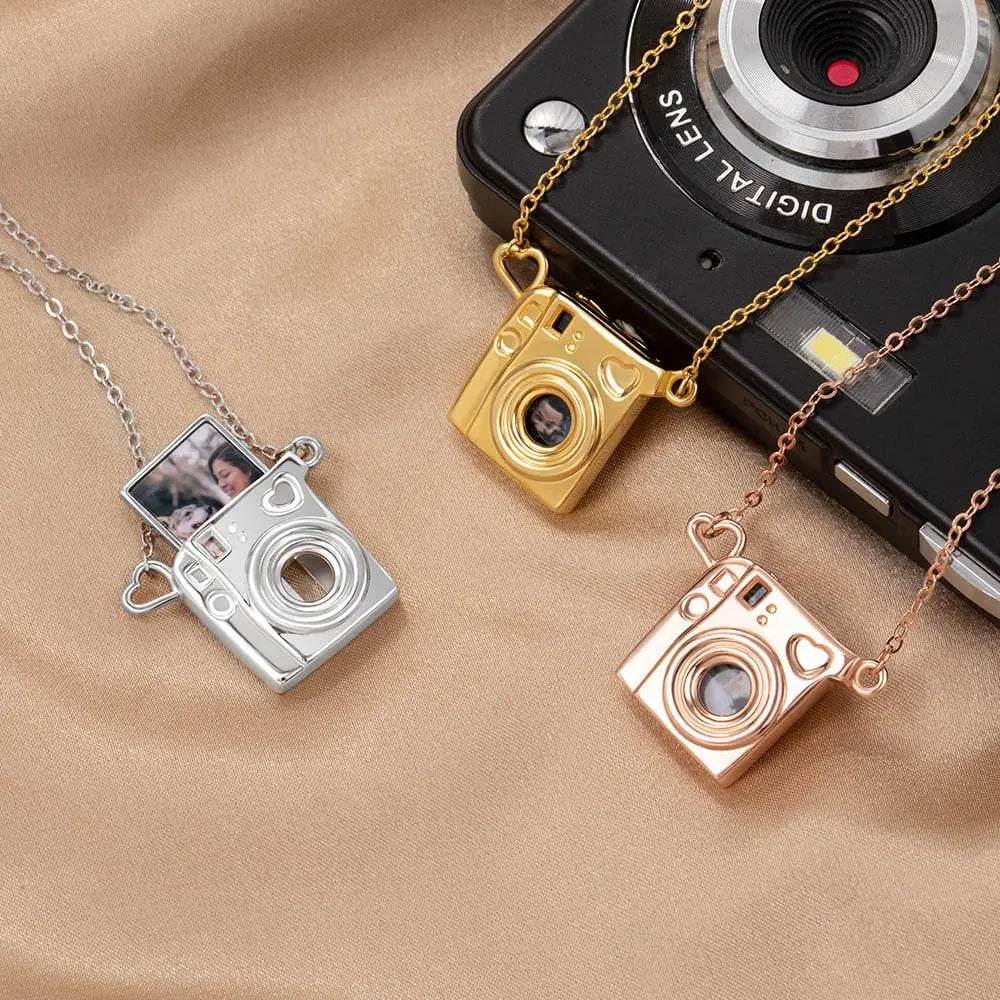 Collier Médaillon Photo Personnalisé Cœur - Laiton Doré avec Photo Intérieure | Souvenir