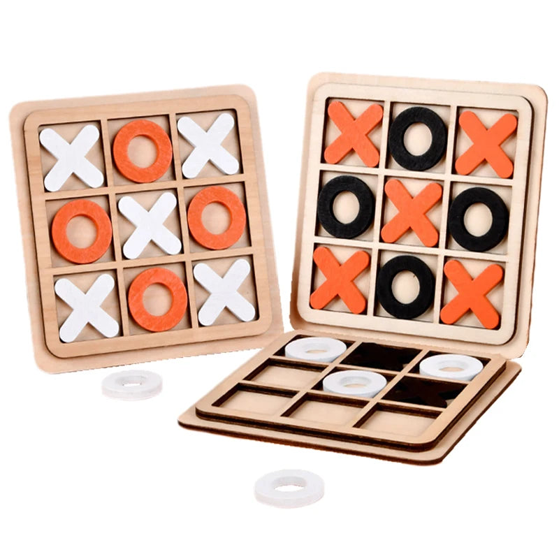 Jeu Montessori Morpion en Bois - Tic-Tac-Toe Éducatif pour Enfants 3-6 ans