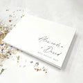 Livre d'Or Mariage Personnalisé Blanc/Noir Horizontal - Album Photo Signatures